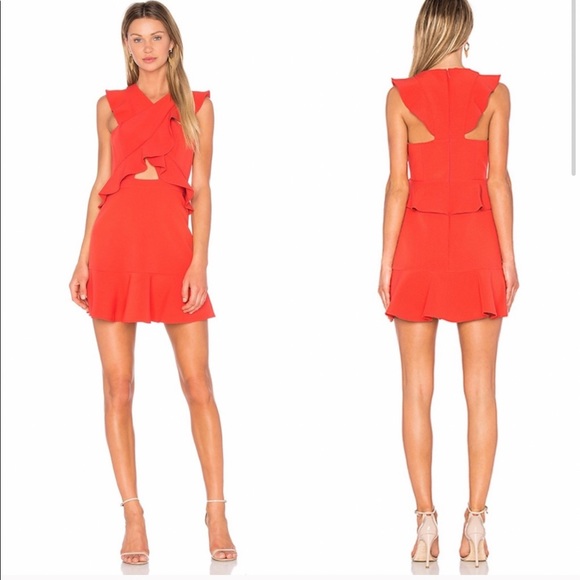 BCBGMaxAzria Dresses & Skirts - BCBG Maxazria dress in bright poppy ruffle